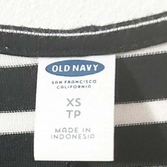 Old Navy Jersey Knit Long Sleeve Striped Swing Dress Rounded Collar Comfortable - Picture 7 of 10